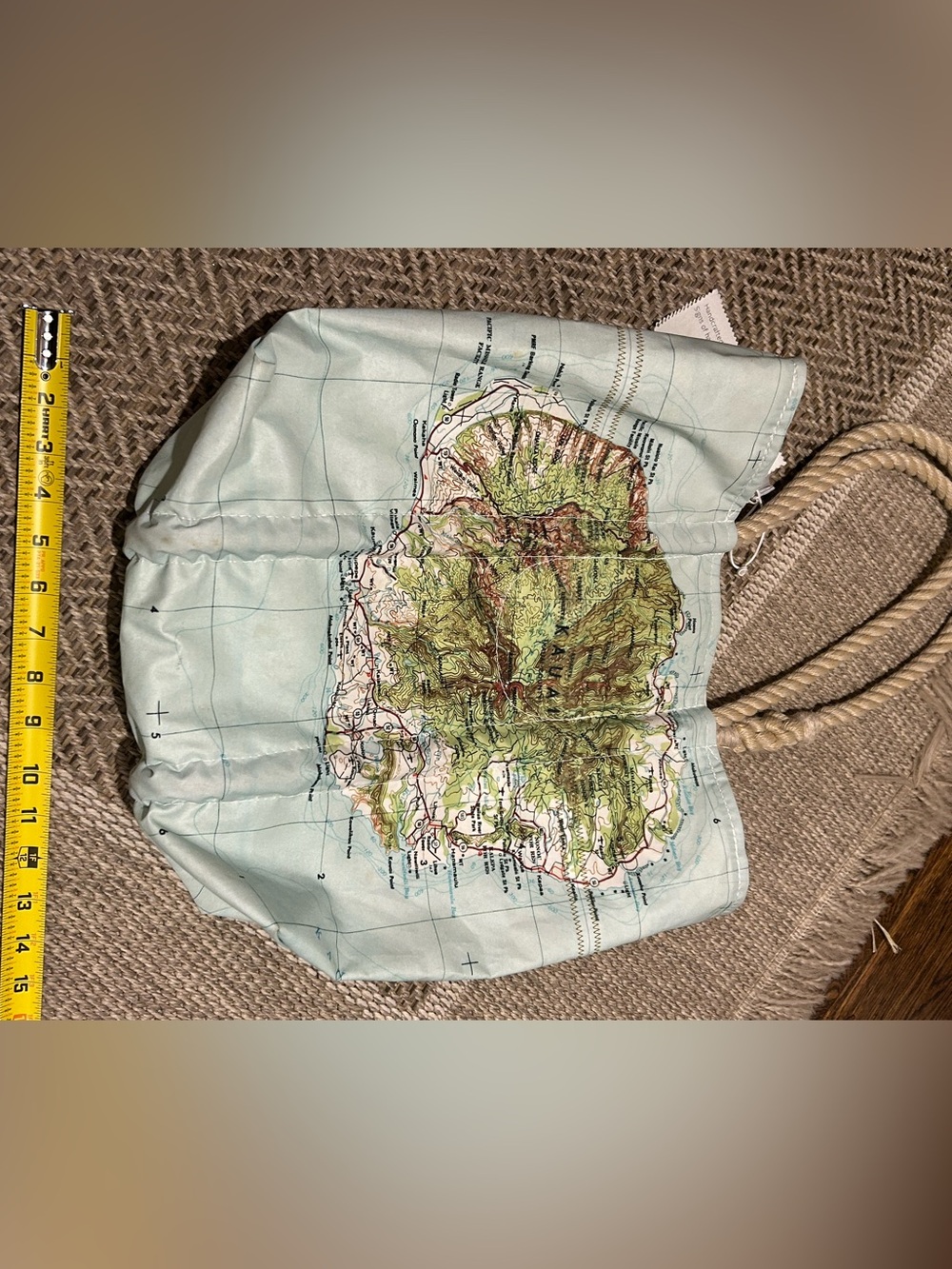 Sea Bags Maine Light Blue Kauai Map-Print Tote with Rope Handles - Picture 4 of 7